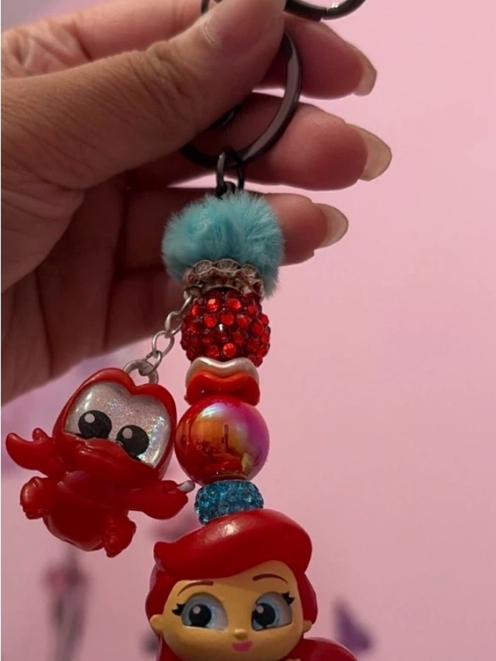 Little Mermaid Beaded Keychain